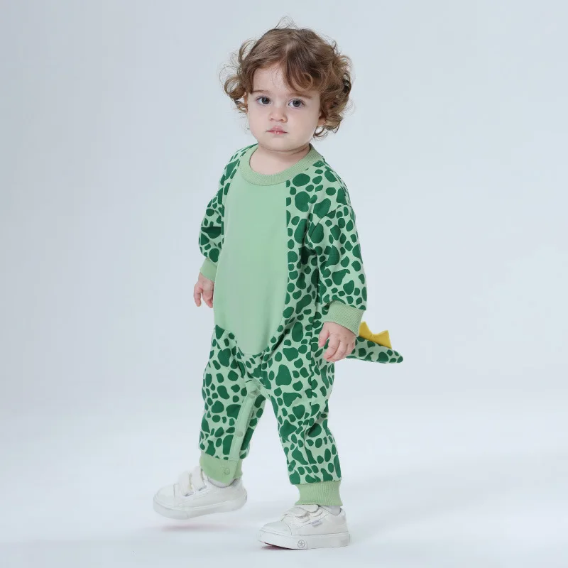 

Kawaii Dinosaur Newborn Baby Clothes Boy Girl Bodysuits ropa de bebe Long Sleeves Cotton Baby Romper Cartoon Korean Baby Costume