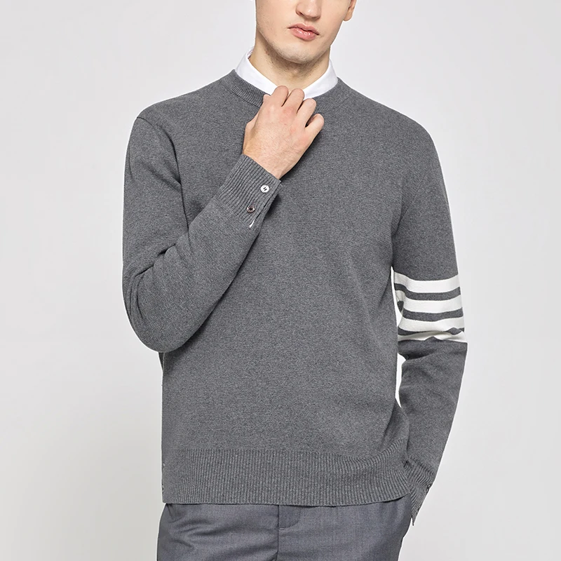 TB THOM Sweater Men's Fashion Luxury Brand Sweatshirt O-Neck Pullovers Korean 4-Bar Striped Long Sleeve Knitted Sweaters
TB THOM Sweater Men's Fashion Luxury Brand Sweatshirt O-Neck Pullovers Korean 4-Bar Striped Long Sleeve Knitted Sweaters