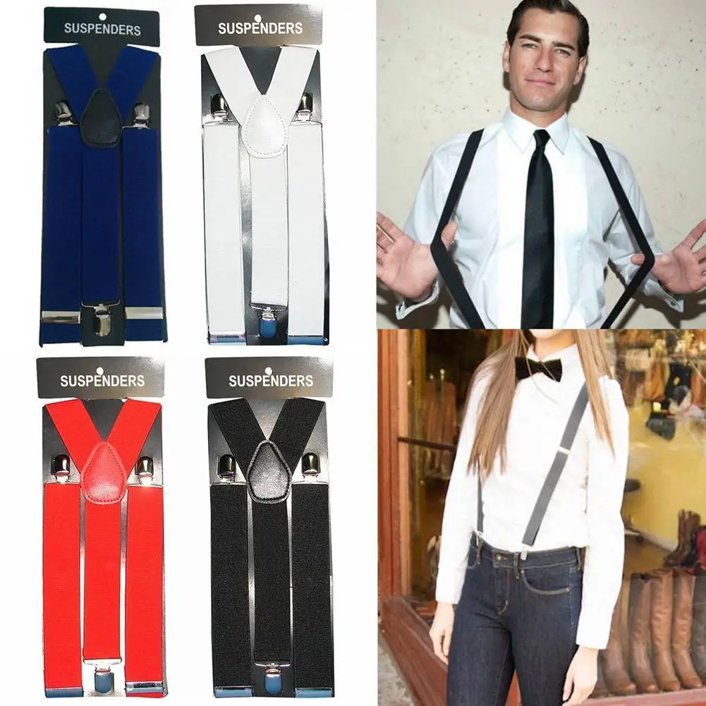 

Plain Black Suspenders For Men Navy Red Burgundy Braces Unisex Strap Bretels Mannen Women Suspenders Wholesale Retail