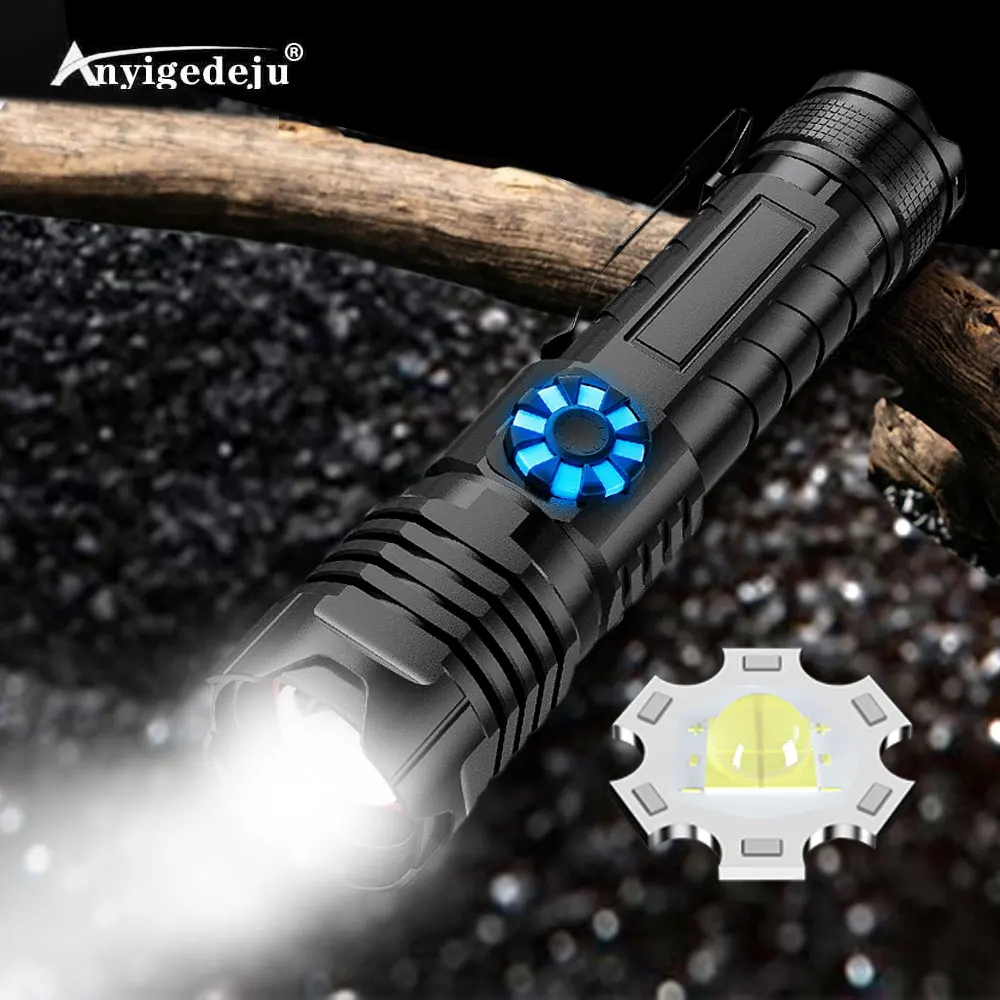 XHP99 strong light LED flashlight Type-C USB charging flashlamp Power Bank outdoor stepless dimming with clip zoom Flash torch
XHP99 strong light LED flashlight Type-C USB charging flashlamp Power Bank outdoor stepless dimming with clip zoom Flash torch