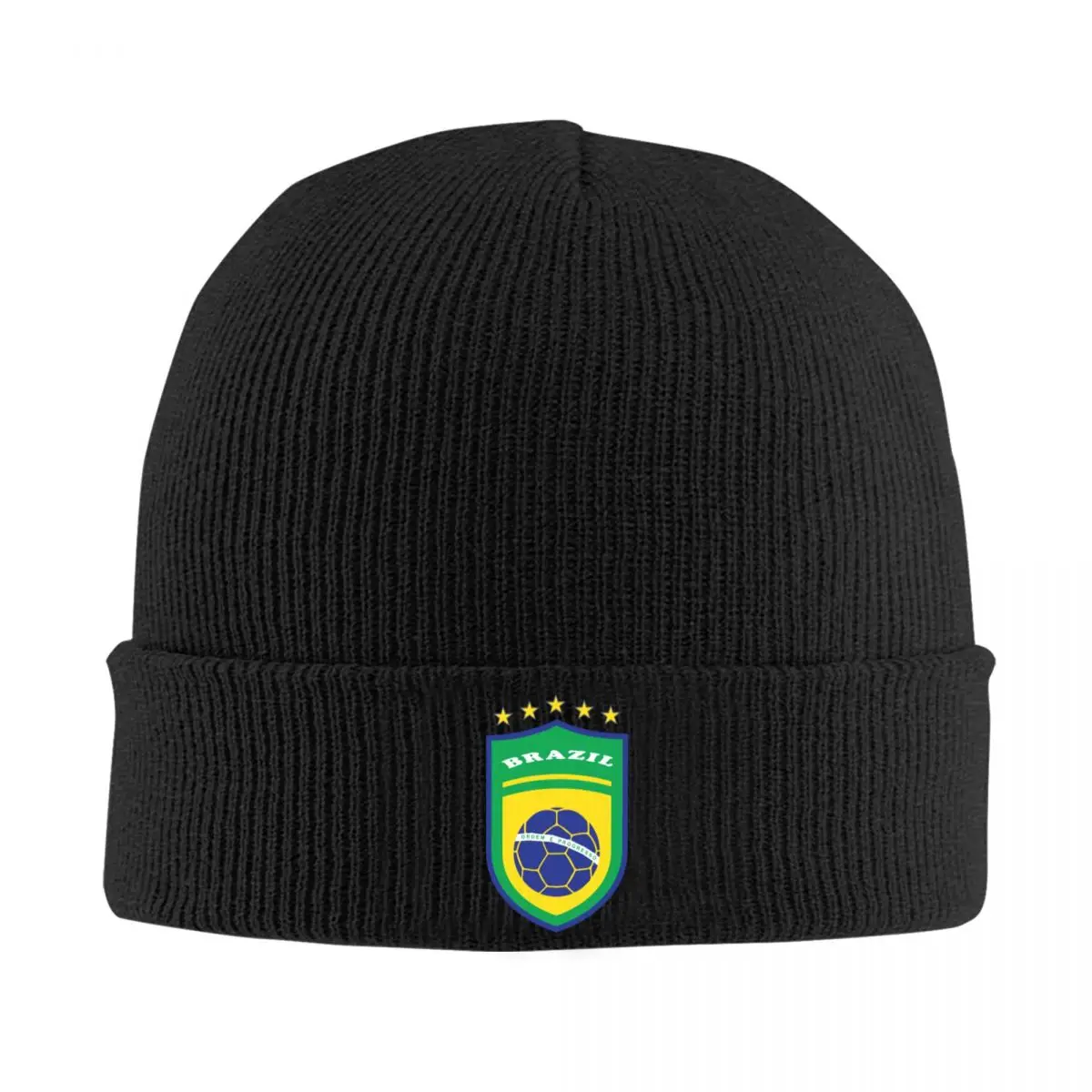 

Flag Of Brazil Football Skullies Beanies Caps Unisex Winter Warm Knit Hat Women Men Street Adult Brazilian Proud Bonnet Hats