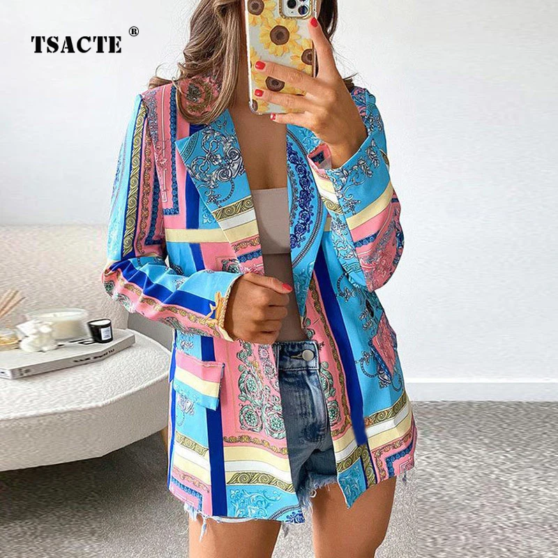 Fashion Printed Blazer Ladies Tops Fall New Long Sleeve Lapel Patchwork Suit Fall Elegant Ladies Jackets Coats Casual Streetwear
Fashion Printed Blazer Ladies Tops Fall New Long Sleeve Lapel Patchwork Suit Fall Elegant Ladies Jackets Coats Casual Streetwear