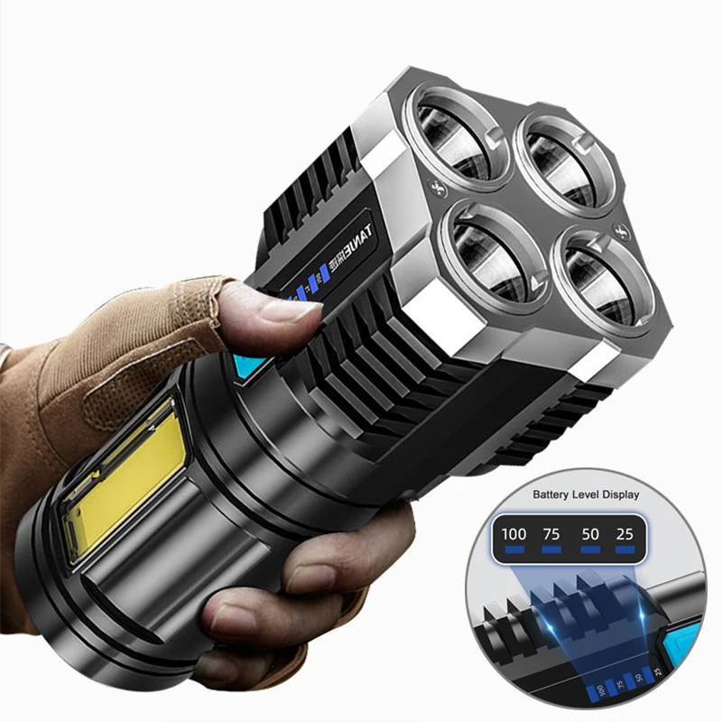COB Side Light High Power LED Flashlights Camping Torch with 4 Lamp Beads Power Display USB Rechargeable Portable Hand Lantern
COB Side Light High Power LED Flashlights Camping Torch with 4 Lamp Beads Power Display USB Rechargeable Portable Hand Lantern