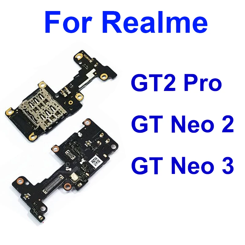 

SIM Card Tray Board For Realme GT Neo 2 3 GT2 Pro phone SIM Card Slot Reader Connector Board Replacement Parts