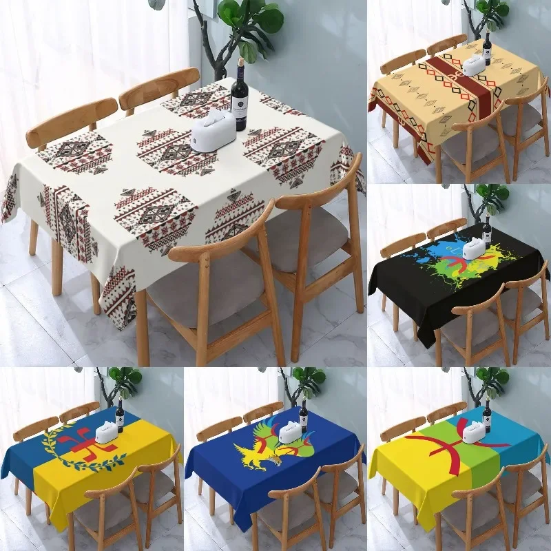 Rectangular Waterproof Kabyle Amazigh Pattern Table Cover Berber Art Symbol Table Cloth Backing Edge Tablecloth for Picnic
Rectangular Waterproof Kabyle Amazigh Pattern Table Cover Berber Art Symbol Table Cloth Backing Edge Tablecloth for Picnic