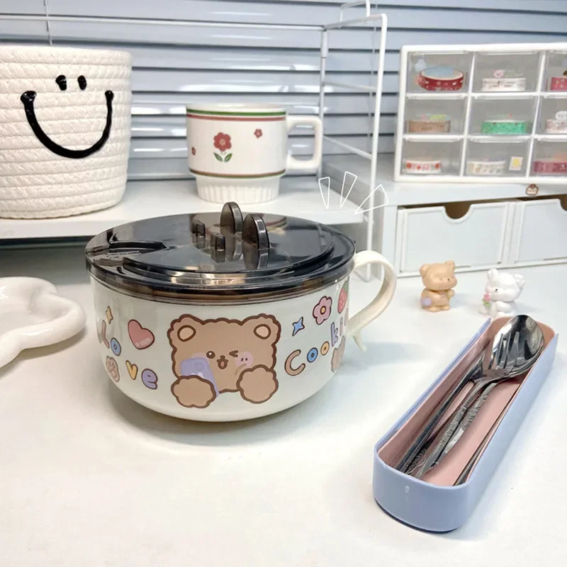 Stainless Steel Lunchbox Cute Ramen Noodle Bowl For Children School Lunch Box With Handle Spoon And Fork Food Storage Containers
Stainless Steel Lunchbox Cute Ramen Noodle Bowl For Children School Lunch Box With Handle Spoon And Fork Food Storage Containers