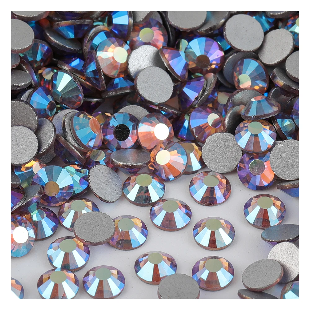 

YONGNINH Lt.Amethyst AB ss6-30 Glass Rhinestones Crystal Glitter Non HotFix Flatback Nail Art Decorations Craft DIY Accessories
