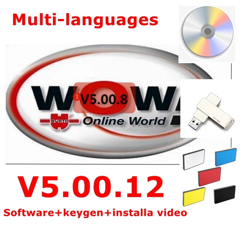 

2024 Hot sale For WOW 5.00.8 diagnostic tool CD DVD Software 5.0012 French Language with Kengen For Vd Tcs Pro Car Truck