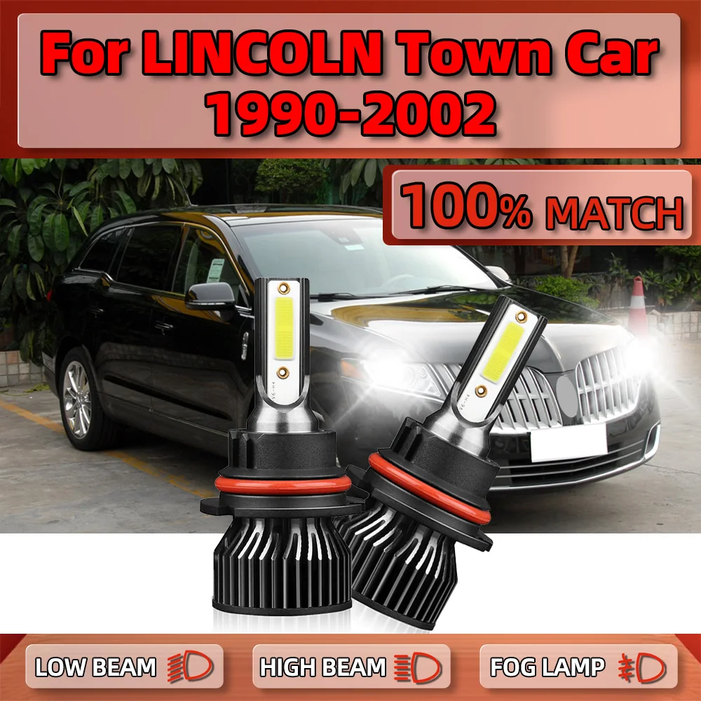 

LED Headlight Bulb 9007 High Low Beam Car Lights 20000LM Turbo Lamps 12V For LINCOLN Town Car 1990-1997 1998 1999 2000 2001 2002