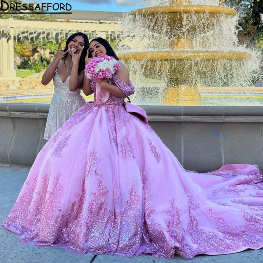 Sweet 16 Pink Ball Gown Dress Quinceanera Dresses Off Shoulder Prom Gowns Vestido De 15 Anos Quinceanera
Sweet 16 Pink Ball Gown Dress Quinceanera Dresses Off Shoulder Prom Gowns Vestido De 15 Anos Quinceanera
