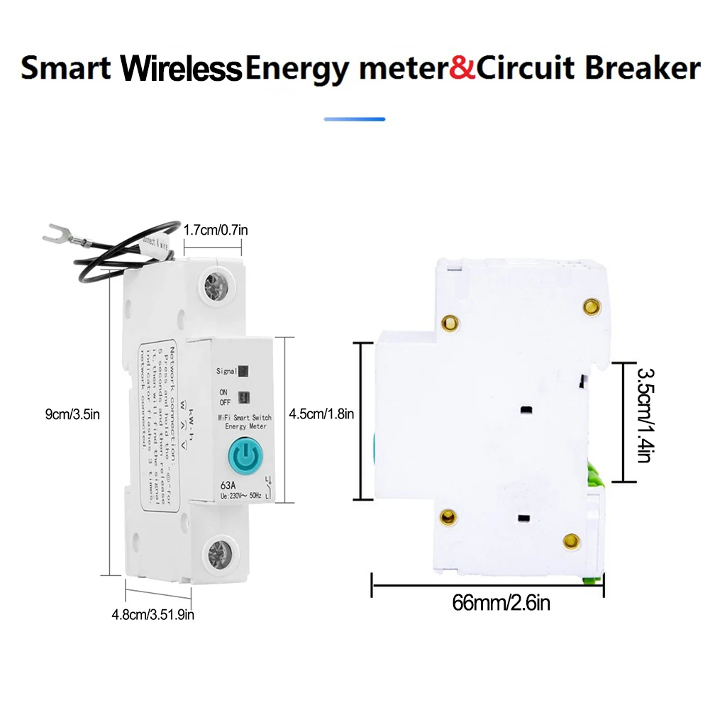 Wireless Smart Power Switch With Remote Control Timer Energy Monitor 63A Max 230V Din Rail Smart Timing Relay
Wireless Smart Power Switch With Remote Control Timer Energy Monitor 63A Max 230V Din Rail Smart Timing Relay