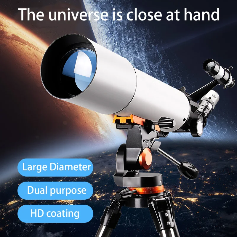 

210X Times Professional Astronomical Telescope Night Vision 80mm Large Objective Monocular HD Binoculars with Backpack for Moon