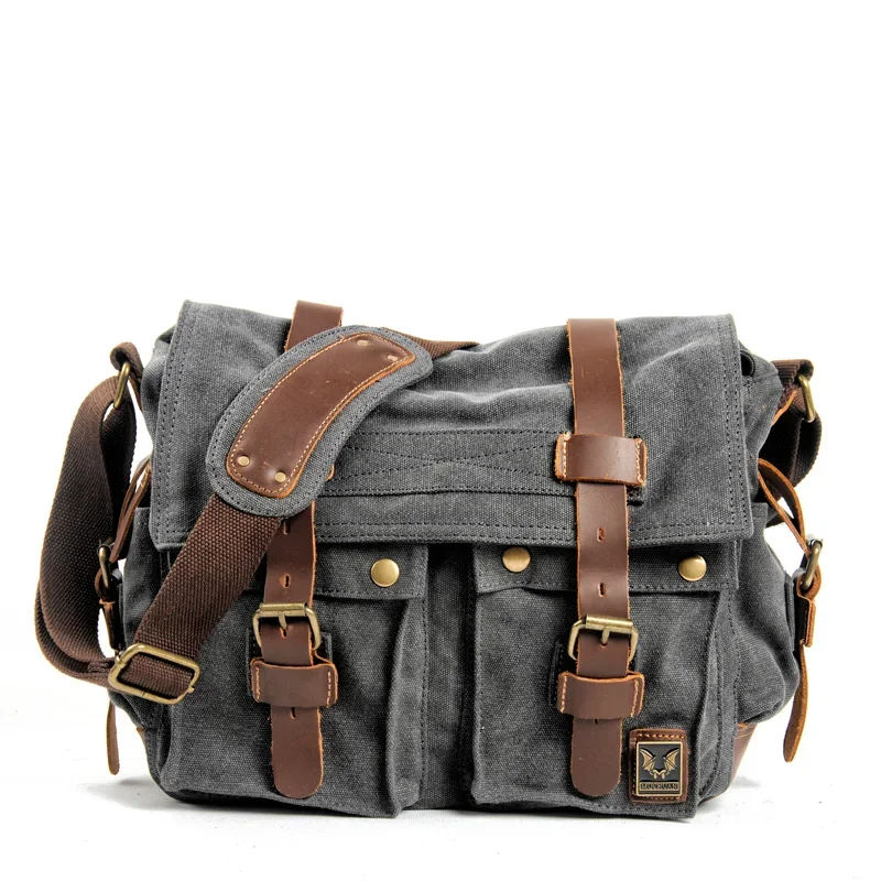 

Холщовые кожаные мужские сумки-мессенджеры в стиле ретро, большая сумка Will Smith, Наплечные сумки, мужской портфель для ноутбука, дорожная сумка