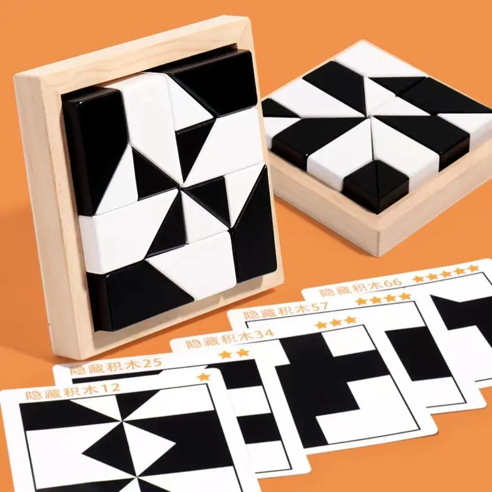 

Montessori Geometric Shape Puzzles Logic Games DIY Wooden Building Blocks Creative Educational 3D Jigsaw Puzzle Kids Toy