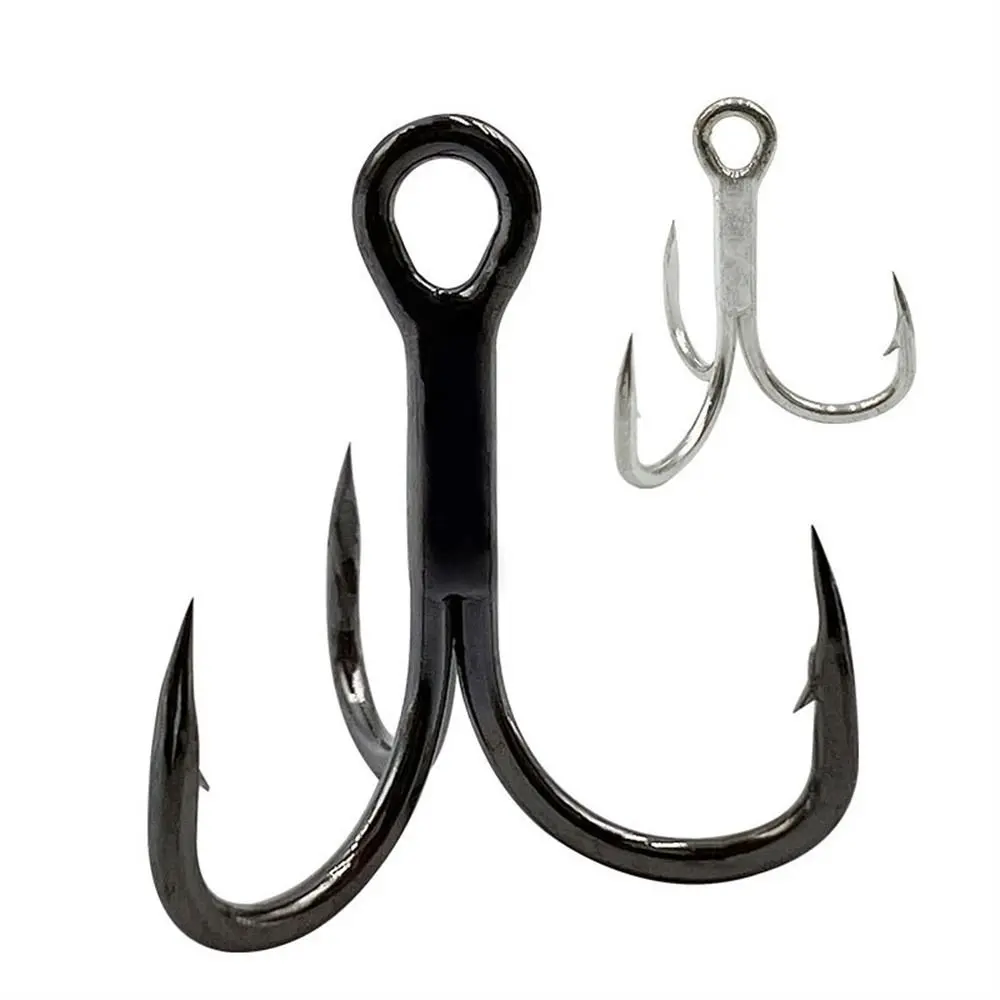 

High Carbon Steel Fishing Hooks Barbed Fish Hooks Short Shank Treble Hook High Quality Three Claw Hook Tackle Accessories 10PCS