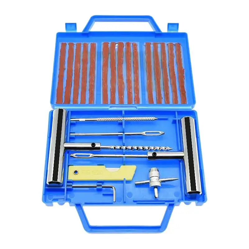 

Flat Tire Repair Kit 23Pcs Heavy Duty Tire Puncture Repair Set Universal Tire Repair Tools To Fix Punctures And Plug Flats Patch