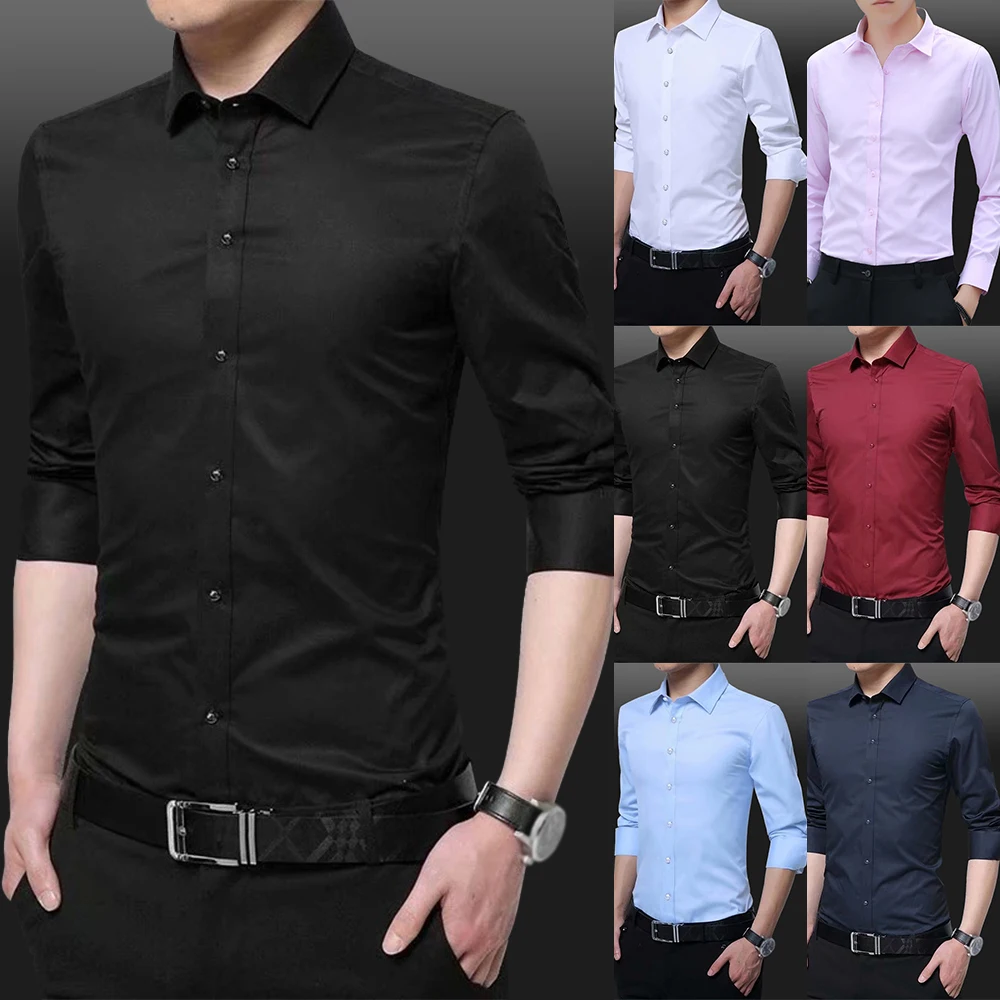 Men Casual Fashion Slim Fit Long Sleeve Casual Business Formal Dress Tops Shirts Fashion Solid Shirts
Men Casual Fashion Slim Fit Long Sleeve Casual Business Formal Dress Tops Shirts Fashion Solid Shirts