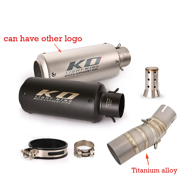 

51mm Exhaust Pipe For CFMOTO 450SR 2022 Motorcycle System Exhaust Mid Connect Tube Muffler Tail End Can With DB Killer Slip On