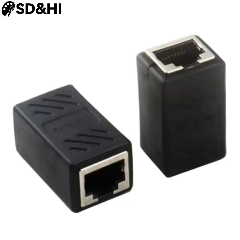 

1pc RJ45 Connector Cat7/6 Ethernet Adapter Gigabit Interface Network Extender Convertor For Extension Cable Female To Female