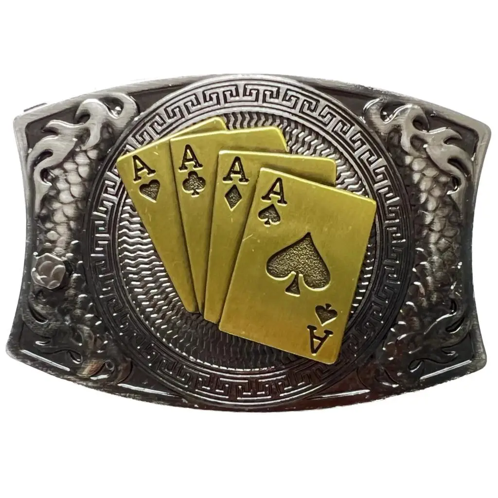 

Fashion Classic Square Poker Decor Mens Belts Alloy Buckle metal belt buckles for men klamry do paska