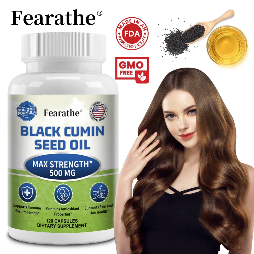 Black Cumin Seed Oil Capsules - Antioxidant, Hair, Skin and Immune System Health, Blood Circulation, Hair Growth Supplement
Black Cumin Seed Oil Capsules - Antioxidant, Hair, Skin and Immune System Health, Blood Circulation, Hair Growth Supplement