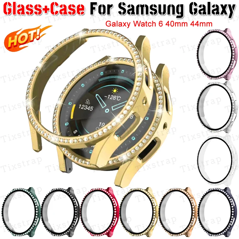 Glass+Case For Samsung Galaxy Watch 6 40mm 44mm Screen protector+Bling Diamond PC bumper Galaxy watch 6 Cover Case Accessories
Glass+Case For Samsung Galaxy Watch 6 40mm 44mm Screen protector+Bling Diamond PC bumper Galaxy watch 6 Cover Case Accessories