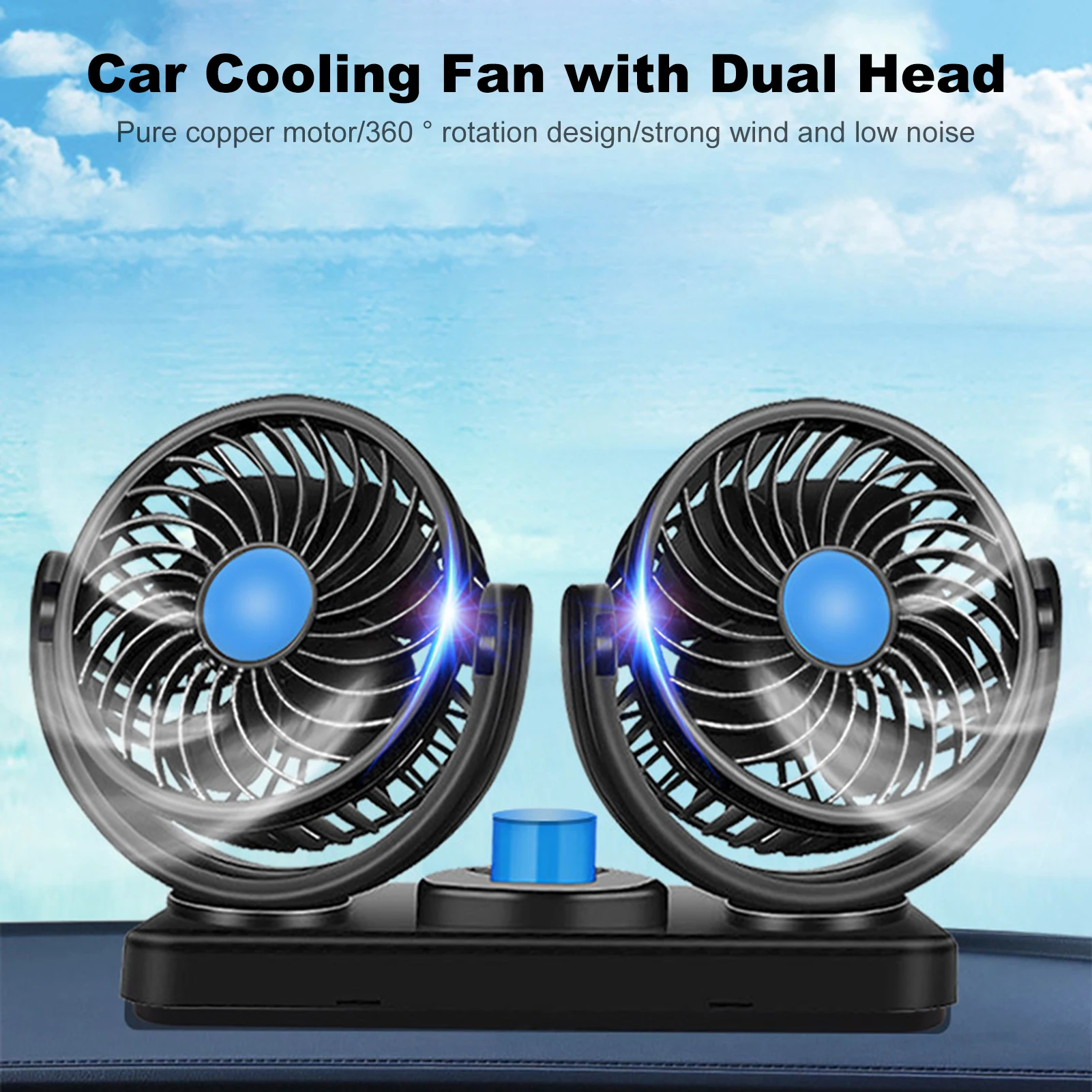 Cooling Fan Car with Dual Head 360 Degree Rotatable 2 Speed 12V DC Strong Power Low Noise Cigarette Lighter for SUV VAN Vehicles
Cooling Fan Car with Dual Head 360 Degree Rotatable 2 Speed 12V DC Strong Power Low Noise Cigarette Lighter for SUV VAN Vehicles