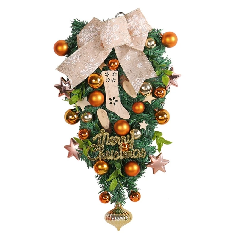 N0HB Christmas Inverted Tree Wreath Door Hangings Electroplated Sphere Rattan Wreath
N0HB Christmas Inverted Tree Wreath Door Hangings Electroplated Sphere Rattan Wreath