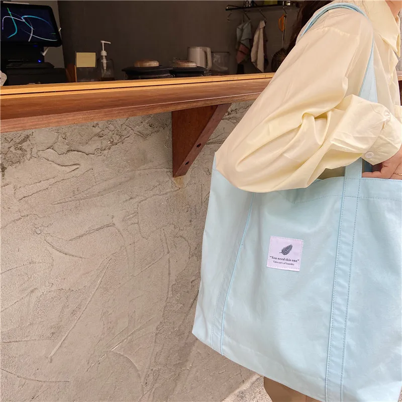 Women's Bag Cotton Canvas Shoulder Handbag Eco Fabric Handbag Solid School Books Tote Bag Portable Shopping Bag Sac À Main Femme Women's Bag Cotton Canvas Shoulder Handbag Eco Fabric Handbag Solid School Books Tote Bag Portable Shopping Bag Sac À Main Femme