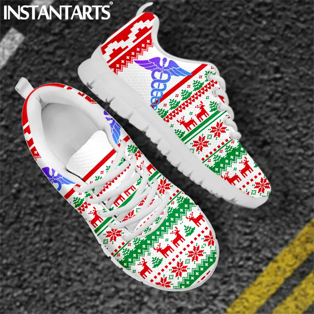 INSTANTARTS Merry Christmas Women Shoes Casual Sneakers Flats Hospital Work Autumn/Winter Mesh Ladies Walking Footwear Xmas Gift
INSTANTARTS Merry Christmas Women Shoes Casual Sneakers Flats Hospital Work Autumn/Winter Mesh Ladies Walking Footwear Xmas Gift