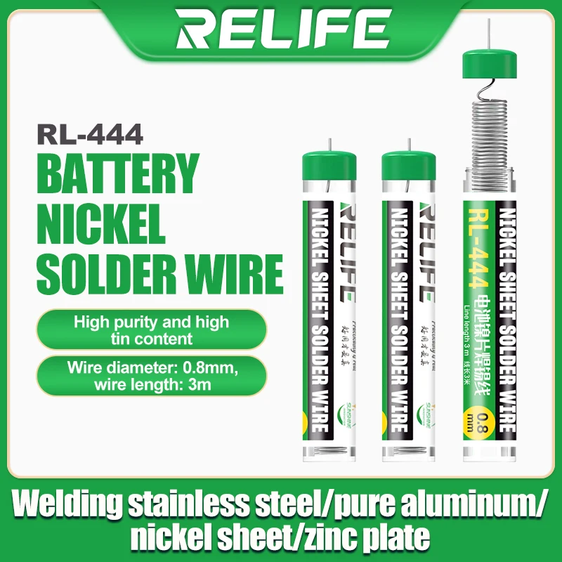 RELIFE RL-444 Cell Phone Battery Nickel Sheet Solder Wire High Purity Tin Content High Soldering Point Firmly Splash 0.8mm tools
RELIFE RL-444 Cell Phone Battery Nickel Sheet Solder Wire High Purity Tin Content High Soldering Point Firmly Splash 0.8mm tools