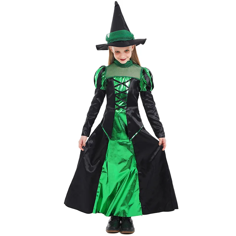 Girls Halloween Green Witch Costume Uniform Kids Children Carnival Party Vampire Cosplay Clothes
Girls Halloween Green Witch Costume Uniform Kids Children Carnival Party Vampire Cosplay Clothes