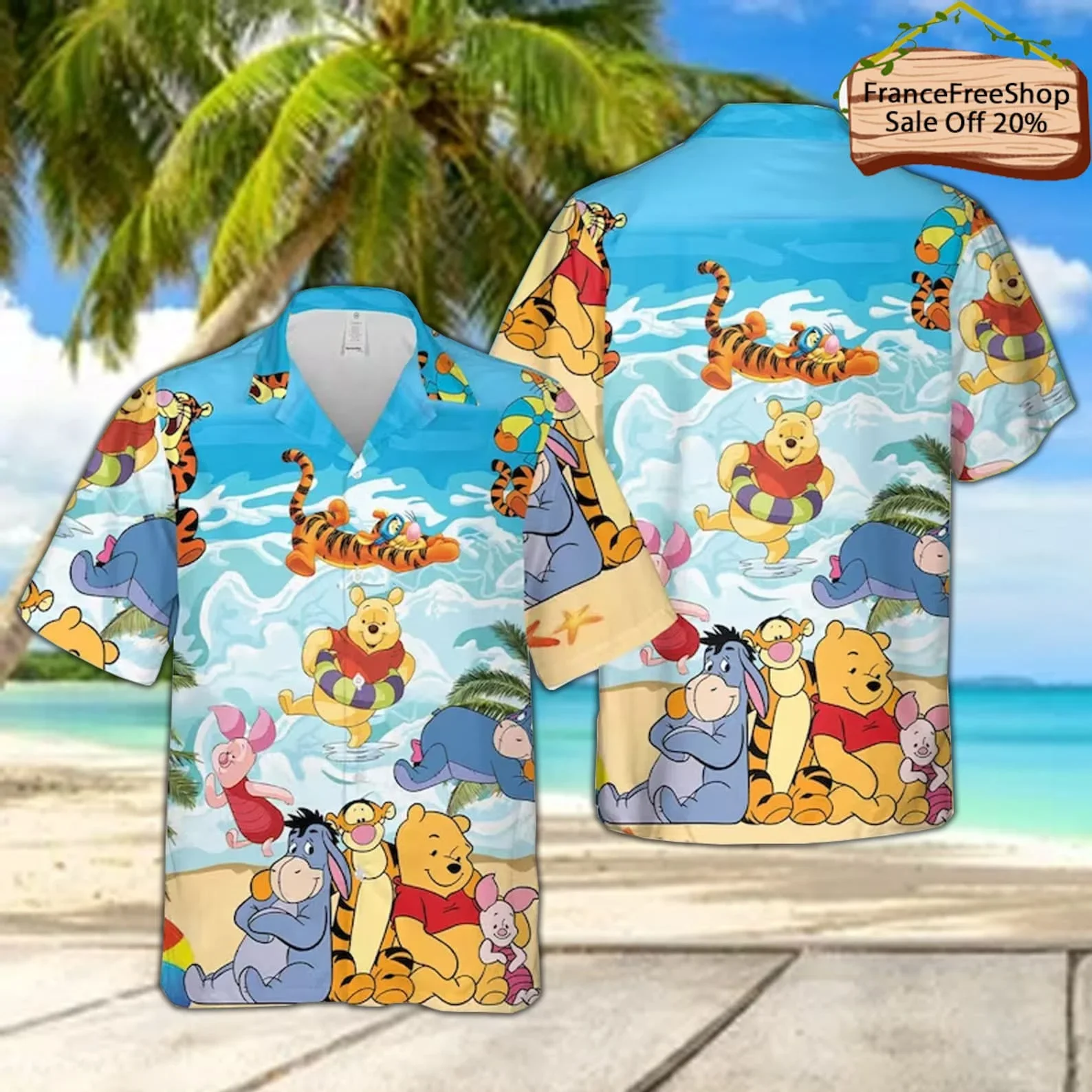 

Winnie The Pooh Shirt Disney Tropical Forest All Over Print 3D Hawaiian Aloha Beach Shirt Disney Winnie the Pooh Hawaiian Shirt