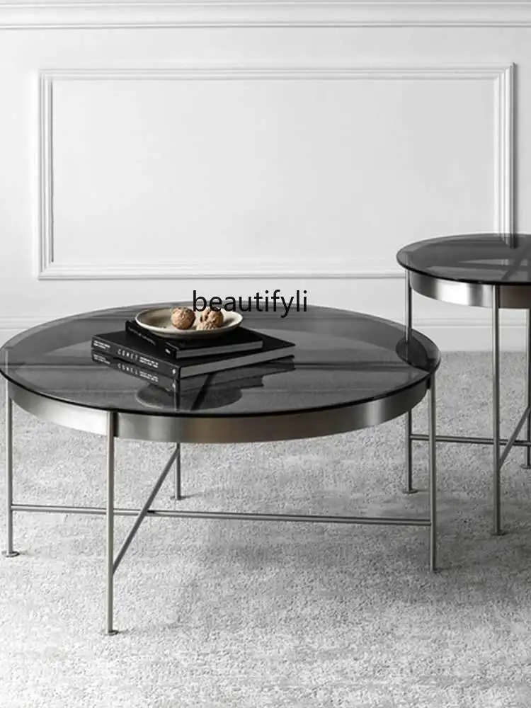zqItalian Coffee Table Modern Simple Stainless Steel Metal Glass round Combination Nordic Light Luxury Edge Several Corner Table
zqItalian Coffee Table Modern Simple Stainless Steel Metal Glass round Combination Nordic Light Luxury Edge Several Corner Table