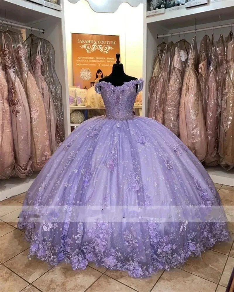 ANGELSBRIDEP Purple Lace Princess Quinceanera Dresses Ball Gown Off Shoulder Beaded 3D Flowers Birthday Party Gowns Vestido
ANGELSBRIDEP Purple Lace Princess Quinceanera Dresses Ball Gown Off Shoulder Beaded 3D Flowers Birthday Party Gowns Vestido
