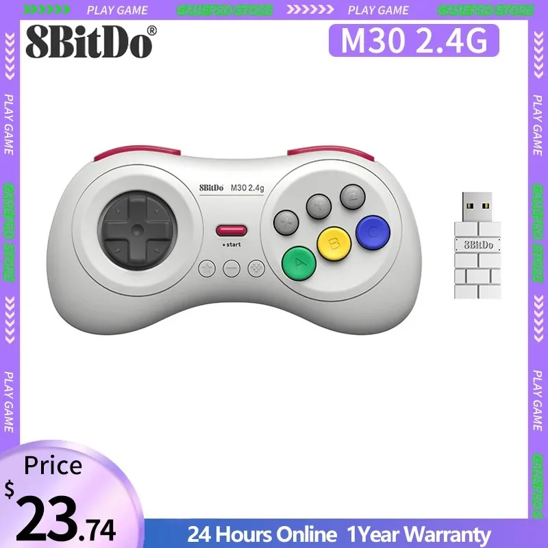 Беспроводной геймпад 8bitdo M30 2,4G для Sega Genesis/Sega Genesis Mini/Mega Drive, мини-игровой контроллер Wi-Fi
Беспроводной геймпад 8bitdo M30 2,4G для Sega Genesis/Sega Genesis Mini/Mega Drive, мини-игровой контроллер Wi-Fi
