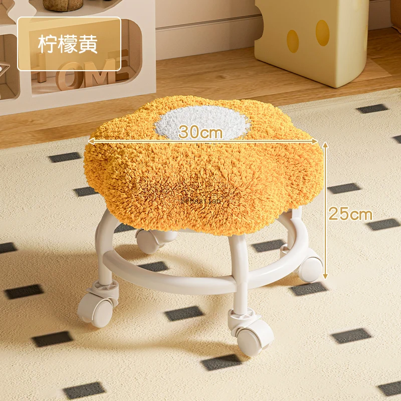 

Universal wheel movable living room sofa coffee table door shoe changing soft bag low stool space saving furniture