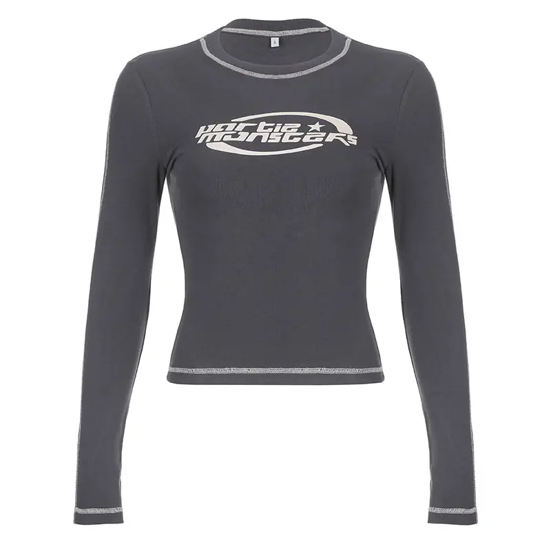 Women Vintage Retro Print Elastic T Shirt Women Slim Crop Top Ribbed Long Sleeve O-neck Tops Grunge Tee Korean Style Pullovers
Women Vintage Retro Print Elastic T Shirt Women Slim Crop Top Ribbed Long Sleeve O-neck Tops Grunge Tee Korean Style Pullovers