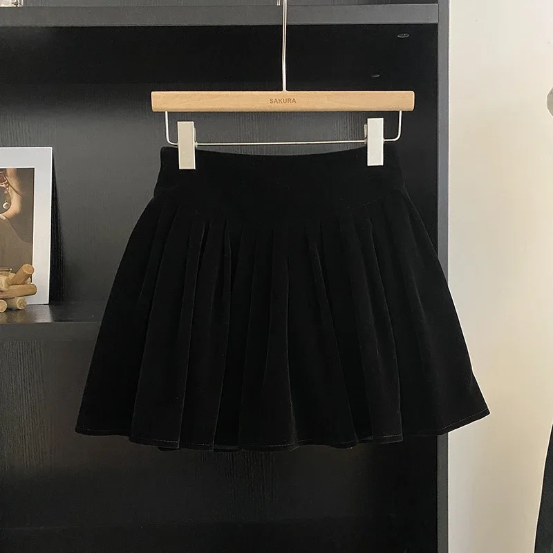 Korean Fashion Mini Skirt Woman Velvet High Waist A-line Female Cake Skirts with Shorts Ladies Autumn Women Clothing Dropship
Korean Fashion Mini Skirt Woman Velvet High Waist A-line Female Cake Skirts with Shorts Ladies Autumn Women Clothing Dropship