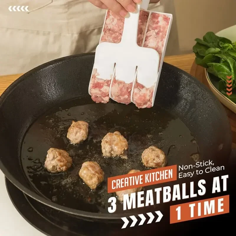Creative Kitchen Quick Triple Meatball Maker Fish Ball Rolling Tool Handmade Shrimp Sliders Cookware Mold Spoon Meat Gadgets New
Creative Kitchen Quick Triple Meatball Maker Fish Ball Rolling Tool Handmade Shrimp Sliders Cookware Mold Spoon Meat Gadgets New