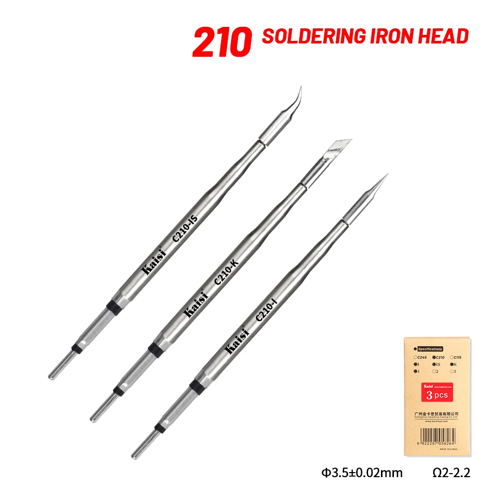 Kaisi 210 Soldering Iron Tips Lead Free Heating Core Compatible Sugon Aifen I2C Soldering Station
Kaisi 210 Soldering Iron Tips Lead Free Heating Core Compatible Sugon Aifen I2C Soldering Station
