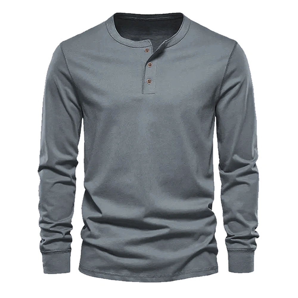 Autumn Men's Henley Collar T-Shirt Sports Casual Solid Color T-Shirts Pullovers Tops Long Sleeve High Quality Male Undershirt
Autumn Men's Henley Collar T-Shirt Sports Casual Solid Color T-Shirts Pullovers Tops Long Sleeve High Quality Male Undershirt