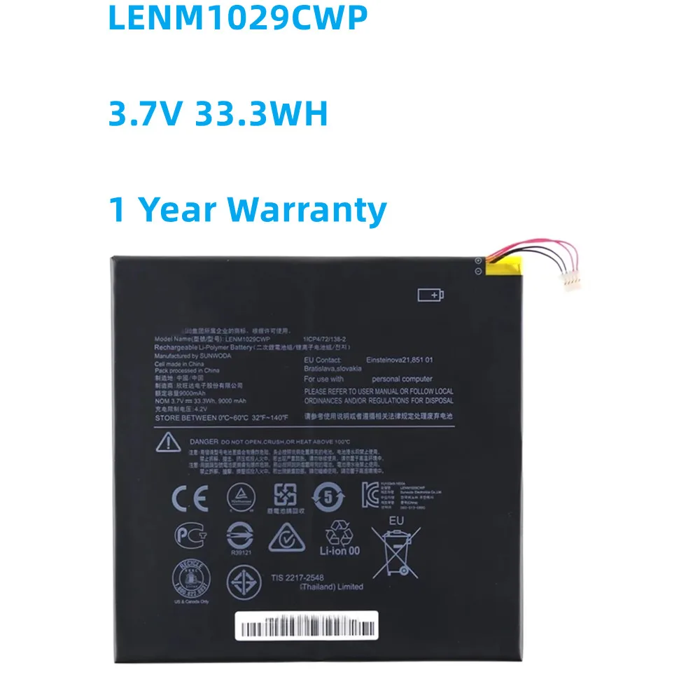 

3.7V 33.3WH LENM1029CWP Laptop Battery For Lenovo IdeaPad Miix 310-10ICR Miix 300 Tablet01 5B10L60476 5B10L13923 1ICP4/72/138-2