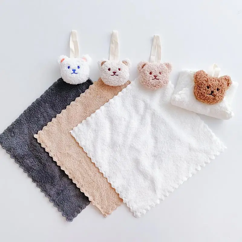 

Wiping Towel Bear Handkerchief Cute Bear Design Hand Towel Absorbents Wipes Face Towels Kids Washcloths household Accessories