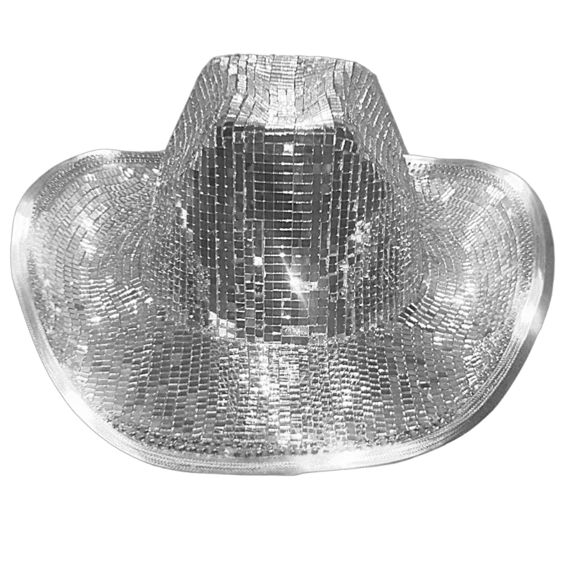 

Disco Balls Hat Glitter Balls Hat Sequin Cowboy Hat Glitter Mirror Disco Cowboy Hat Stunning Disco Mirror Hat DJs Hat F3MD