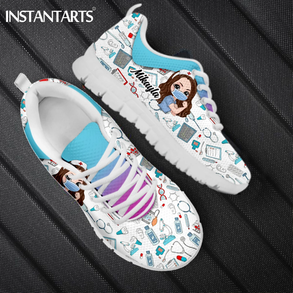 INSTANTARTS Lovely Nursing Shoes for Women Lace up Sneakers Hospital Equipment Pattern Ladies Flat Shoes Breathable Zapatillas
INSTANTARTS Lovely Nursing Shoes for Women Lace up Sneakers Hospital Equipment Pattern Ladies Flat Shoes Breathable Zapatillas