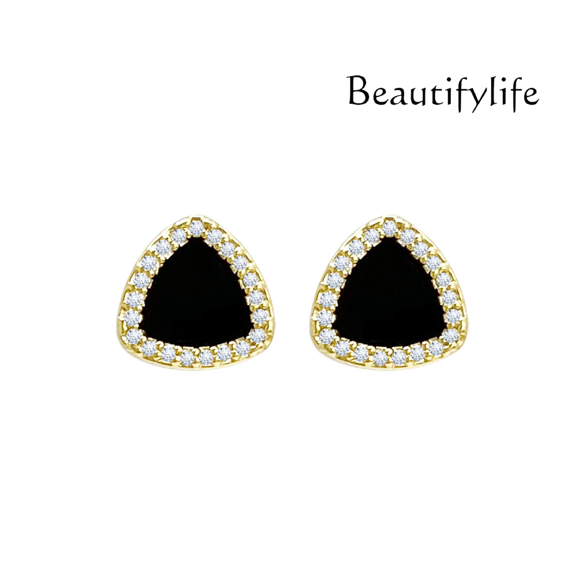 S999 Sterling Silver Needle Black Triangle Earrings Female New Hot-Selling Earrings
S999 Sterling Silver Needle Black Triangle Earrings Female New Hot-Selling Earrings