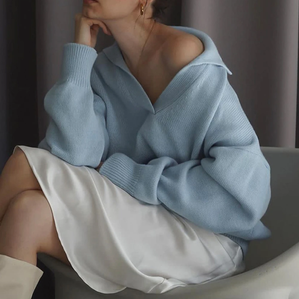 Winter Knitted V-neck Sweater Pullovers Women Lazy Elegant Basic Pullovers Top Lady Casual Long Sleeve Streetwear
Winter Knitted V-neck Sweater Pullovers Women Lazy Elegant Basic Pullovers Top Lady Casual Long Sleeve Streetwear