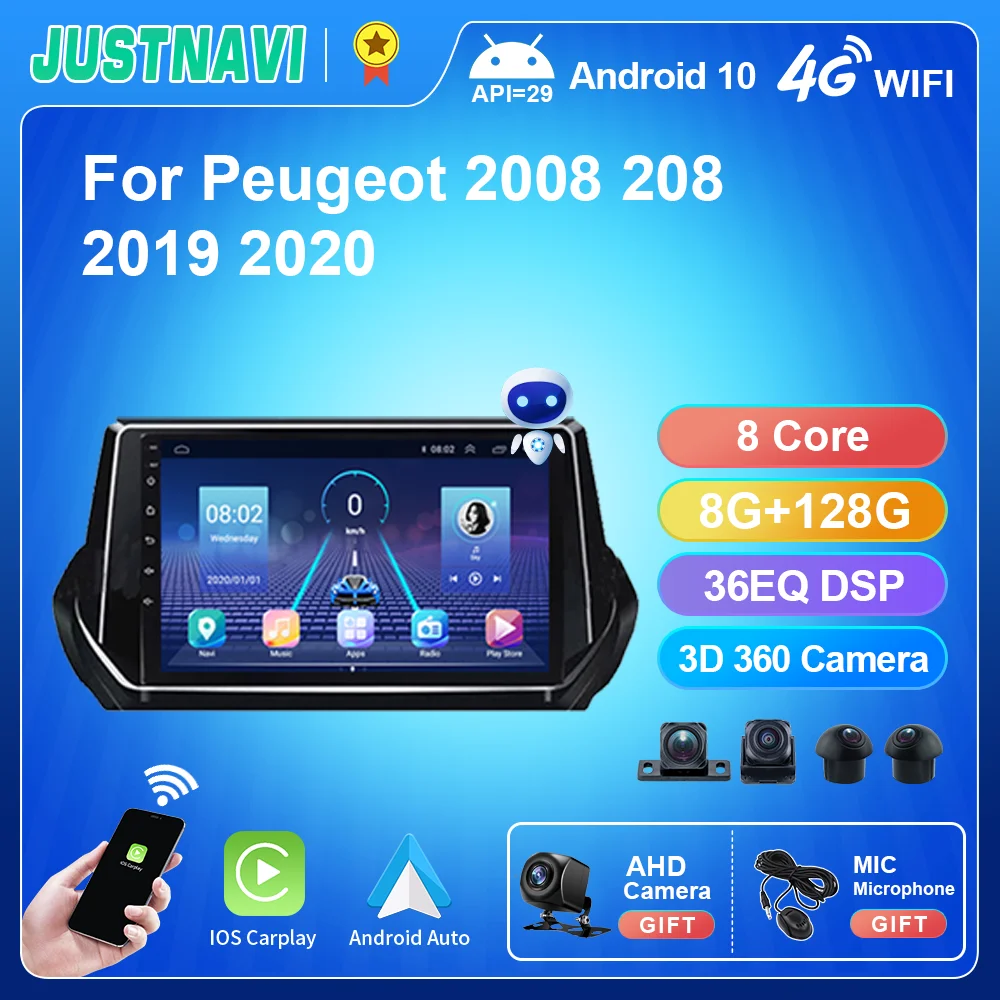 Головное устройство JUSTNAVI Android 10 2din, мультимедийный стерео-плеер для Peugeot 2008 208 2019 - 2020 RDS DSP Carplay
Головное устройство JUSTNAVI Android 10 2din, мультимедийный стерео-плеер для Peugeot 2008 208 2019 - 2020 RDS DSP Carplay