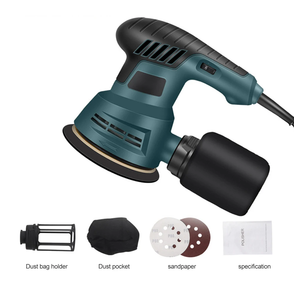5000-12000 RPM 6 Variable Speeds Electric Orbital Sander with Sandpapers Dust Collection Bag for Woodworking Sanding Polishing
5000-12000 RPM 6 Variable Speeds Electric Orbital Sander with Sandpapers Dust Collection Bag for Woodworking Sanding Polishing